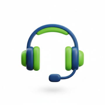 create a 3d icon of 'online support with white background